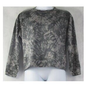 Jenni Women's Soft Long Sleeve Lounge Pajama Top T-Shirt, Gray Tie Dye, XL